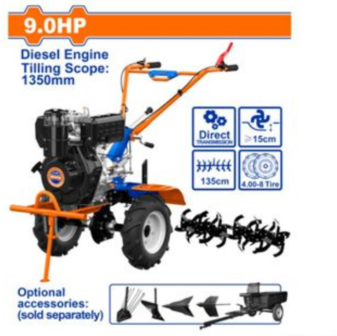 Máy Xới Đất Chạy Dầu Diesel 9.0hp Giật Nổ WADFOW