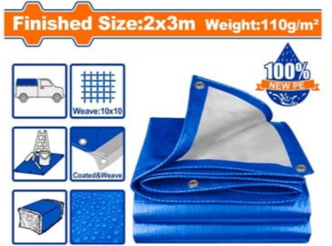 Tấm Bạt Nhựa PE, Màu Xanh Bạc, 2x3m WADFOW