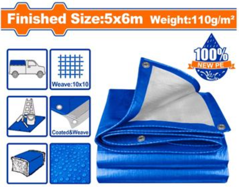 Tấm Bạt Nhựa PE, Màu Xanh Bạc, 5x6m WADFOW