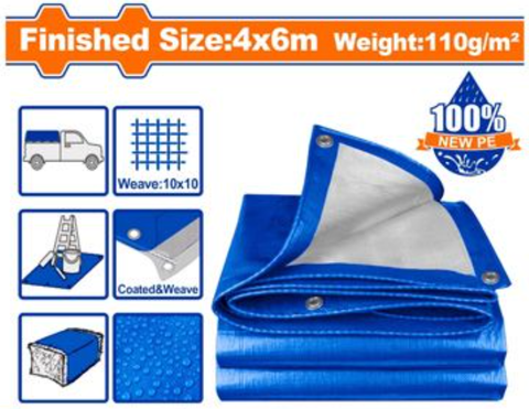 Tấm Bạt Nhựa PE, Màu Xanh Bạc, 4x6m WADFOW