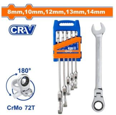 Bộ 5 Cờ Lê Vòng Miệng Tự Động Lắc Léo 8-14mm WADFOW