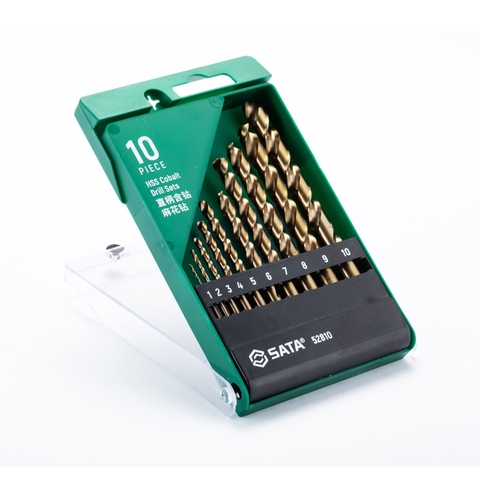 Bộ 10 Mũi Khoan Sắt Chuôi Tròn Thép HSS SATA 52810