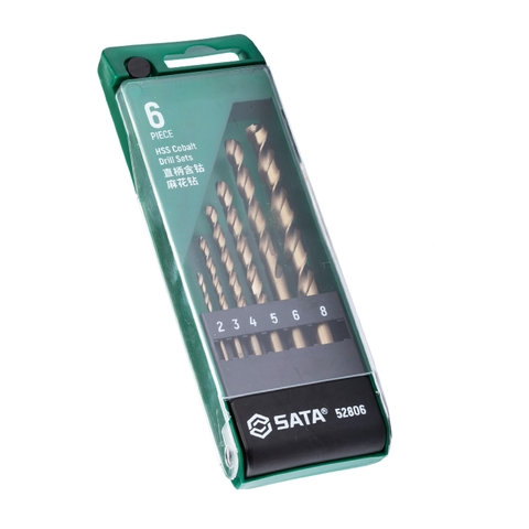 Bộ 6 Mũi Khoan Sắt Chuôi Tròn Thép HSS SATA 52806