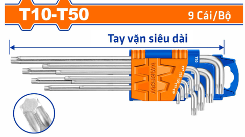 Bộ 9 Chìa Lục Giác Sao Dài T10-T50 WADFOW