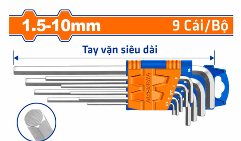 Bộ 9 Chìa Mở Lục Giác 1.5-10mm WADFOW