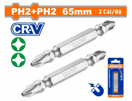 Bộ 2 Mũi Bắt Vít 2 Đầu Ph2+ph2 65mm WADFOW