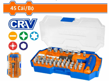 Bộ 45 Chi Tiết Bắt Vít Và Tay Vặn Chữ T WADFOW WSS8B45