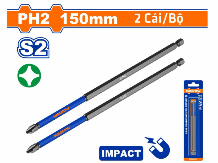 Bộ 2 Mũi Bắt Vít Đóng PH2 150mm WADFOW