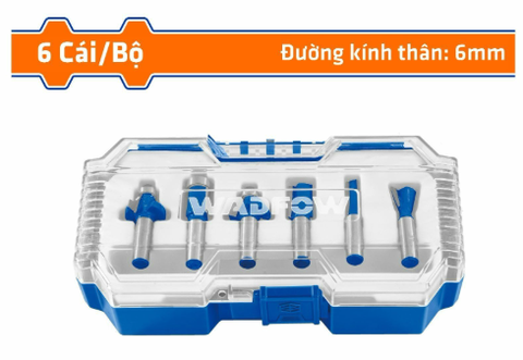 Bộ 6 Mũi Phay Gỗ 6mm WADFOW