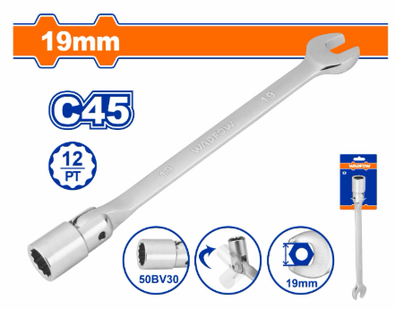 Cờ Lê Tuýp Lắc Léo 19mm WADFOW