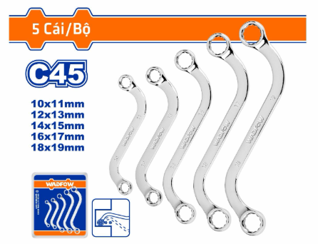 Bộ 5 Cờ Lê Hai Đầu Vòng Hình Chữ S WADFOW WFR4405