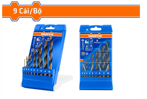 Bộ 9 Mũi Khoan Xoắn Ốc HSS WADFOW WTD6B02