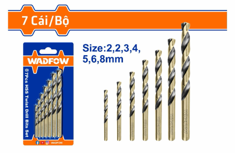 Bộ 7 Mũi Khoan Xoắn Ốc HSS WADFOW WTD3K01