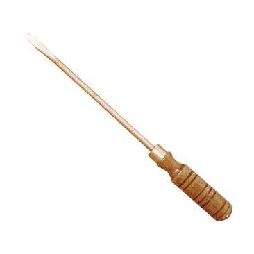 Slotted Screwdriver With Wooden Handle, WEDO, Non-Sparking, Be-Cu, BE265 Series, 50x3mm-450x13mm