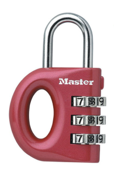 Khóa Vali, Túi Xách Mở Số Master Lock 633EURD, Màu Xanh Dương, Đỏ, Xanh Lá Cây, Tím