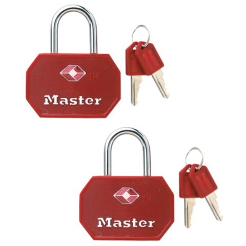 Khóa Vali, Túi Xách Có Logo TSA Master Lock 4681TBLR, Màu Xanh Dương, Đỏ