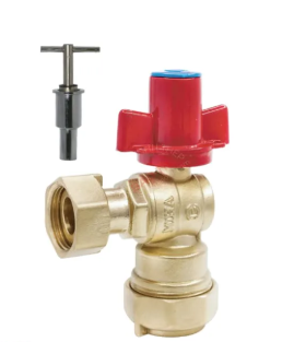 Van Góc Liên Hợp Có Van 1 Chiều Đồng Tay Khóa MIHA - PN 16, DN 15