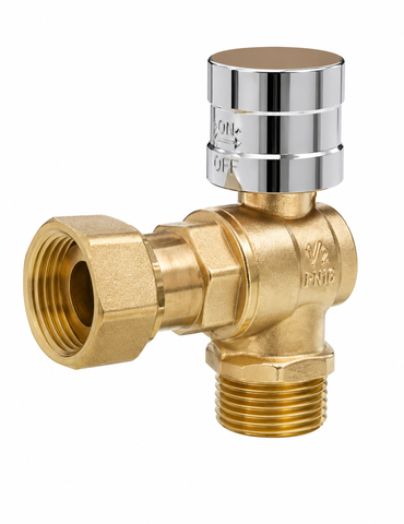 Van Góc Đồng LH Không 1 Chiều Tay Khóa Từ MIHA - PN 16 3/4'' X D27, 10 Cái / Hộp, 80 Cái / Thùng