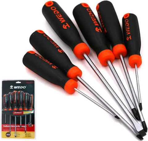 6pcs Screwdrivers Set (blister type), HG610C-6, PH0-75,PH1x125,PH2x100,3x75,5x125,6x150, WEDO, Steel