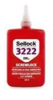 Selock 3222 - Keo Khóa Ốc Screwlock 3222, 50ml, Đỏ, 12 Chai/Hộp