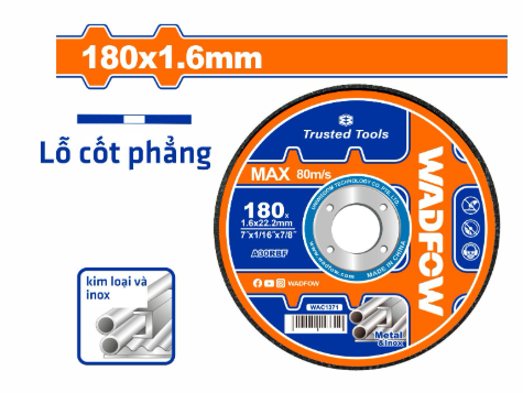 Đá Cắt Kim Loại 180x1.6x22.2mm WADFOW