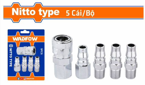 Bộ 5 Đầu Hơi Nhanh 1/4 Inch WADFOW