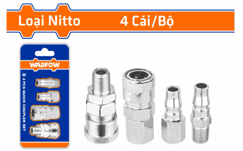 Bộ 4 Đầu Nối Hơi 1/4 Inch WADFOW