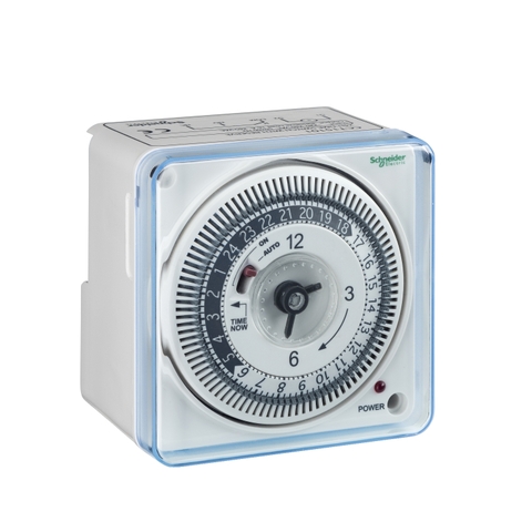Bộ Hẹn Giờ Analog 1 Kênh 16A Pin Dự Trữ 24H Schneider CCT15101, 90x18x70mm, Trắng