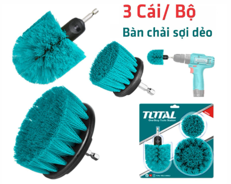 Bộ 3 Bàn Chải Sợi Làm Sạch Total TACM3001