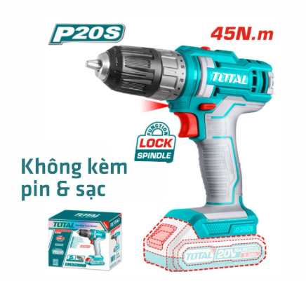 Máy Khoan Vặn Vít Dùng Pin 20V Total TDLI200515 (solo)