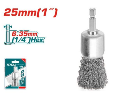 Chổi Đánh Gỉ Mạ Kẽm Chuôi Lục Giác 6.35x25mm Total TAC302562