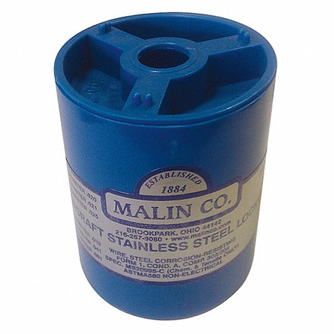 Malin Company, Lockwire (Safety Wire) Stainless Steel 34-0320-1BLC, Grainger 16Y049, Ø 0.032