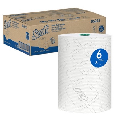 Giấy Lau Tay Công Nghệ Airflex Dạng Cuộn Lớn Kimberly Clark SCOTT HRT 305M 86222, 305m, 6 Cuộn / Thùng