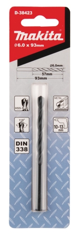 6mm Mũi Khoan Kim Loại HSS-R Makita D-38423, 1 Cái/Gói