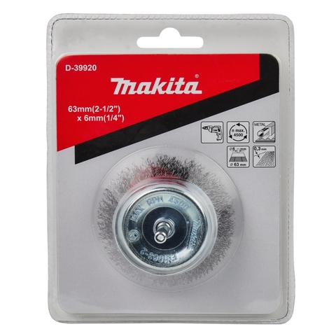 63mm Chổi Đánh Gỉ Dạng Trụ Chuôi 6mm Makita D-39920