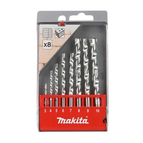 3-10mm Mũi Khoan Tường Chuôi Kẹp Makita D-41791, 8 Cái/Bộ