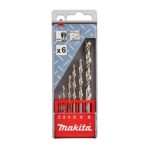 2,3,4,5,6,8mm Bộ Mũi Khoan Kim Loại HSS-G 6 Cái Makita D-57196