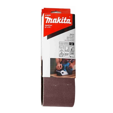 Nhám Băng Makita D-59259 (Cỡ Hạt 240), 3 Cái/Bộ