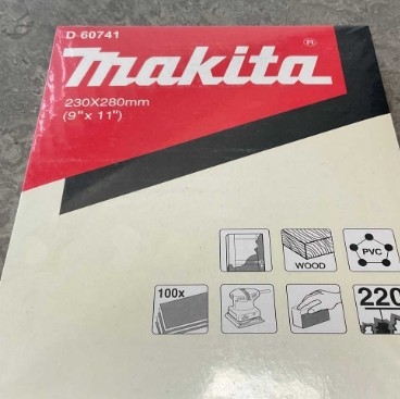 230x280mm Giấy Chà Nhám Cho Sơn #220 Makita D-60741, 100 Cái/Hộp