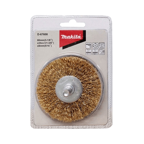 80mm Chổi Kim Loại Dành Cho Gỗ Chuôi 6mm Makita D-67608