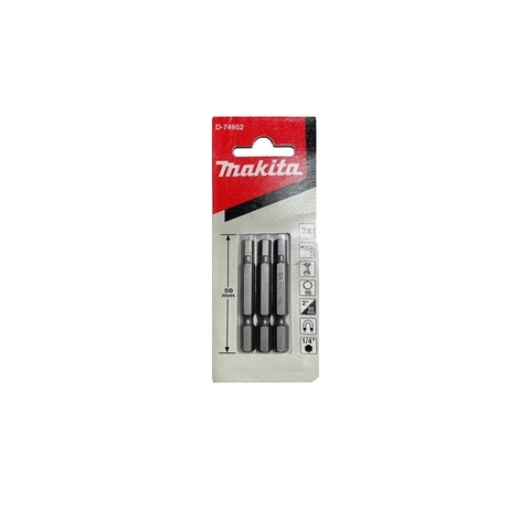 H5x50mm Mũi Vít Lục Giác Makita D-74952, 3 Cái/Bộ