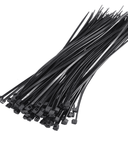Dây Rút Nhựa TPE, Mã DR1T/B–DR6T5/B, Bản Rộng 3–10mm, Chiều Dài 100–650mm, Màu Đen, 80 Sợi/Bịch