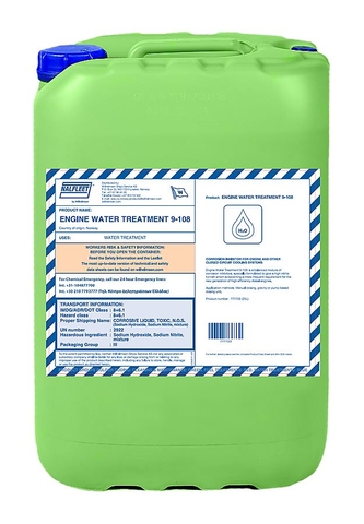 Chất Xử Lý Nước Làm Mát Động Cơ Engine Water Treatment 9-108 Unitor 777703, 25 Lít/Can