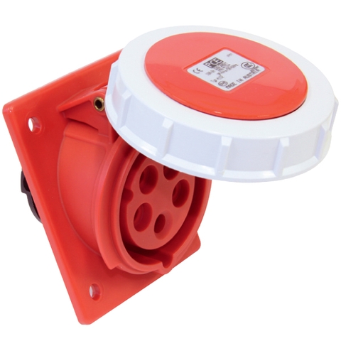 Ổ Cắm Gắn Âm Thẳng Container IP67 PCE F3242-3V, Đỏ