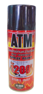 Sơn Xịt ATM Chịu nhiệt H660, Màu Đen, 400ml, 12 Lon/Thùng