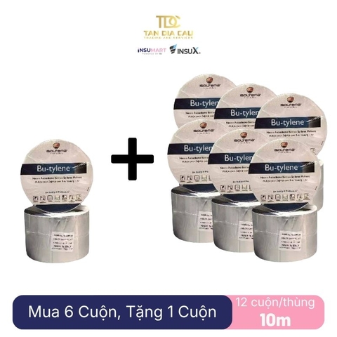 Fanxisil Bu-Tylene Alu Brico - Băng Keo Cuộn Fanxisil 5cm Gốc Butylene, Chống Cháy, Dài 10m, Dày 1.0mm, Xám, 12 Cuộn/Thùng