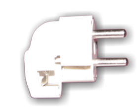 Phích Cắm Chuẩn Âu 2 Chân Kẹp Dẹt LiOA EU R Phi5, Kích Thước 5×3×4cm, 100 Cái/Thùng