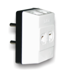 Ổ Cắm Nối Chia 3 Ngã Chân Dẹt 250VAC 10A LiOA ON3NCD, Kích Thước 5×4×4cm, 80 Cái/Thùng