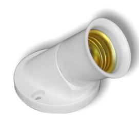 Đui Đèn E27 Chéo 45° 250VAC 10A LiOA DDX45, Kích Thước 4×3×5cm, 40 Cái/Thùng