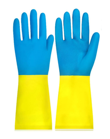 Găng Tay Chống Dầu Cloropren AMS A520, Cỡ 7 Đến 9, Dài 35cm, Màu Xanh Vàng Nhạt, 1 Đôi/Túi, 10 Đôi/Tá, 200 Đôi/Thùng